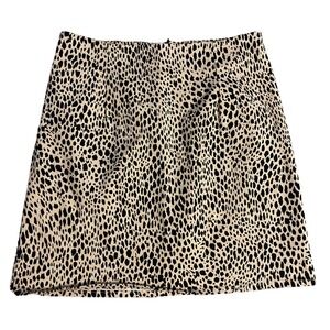 Brandy‎ Melville Skirt Cheetah Print Knee Length Mini Zip Up Back Size Small